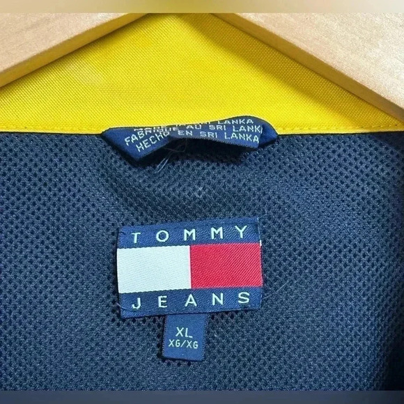 Vintage 90s Tommy Hilfiger Tommy Jeans Rain Jacket Windbreaker XL RARE - Picture 6 of 9